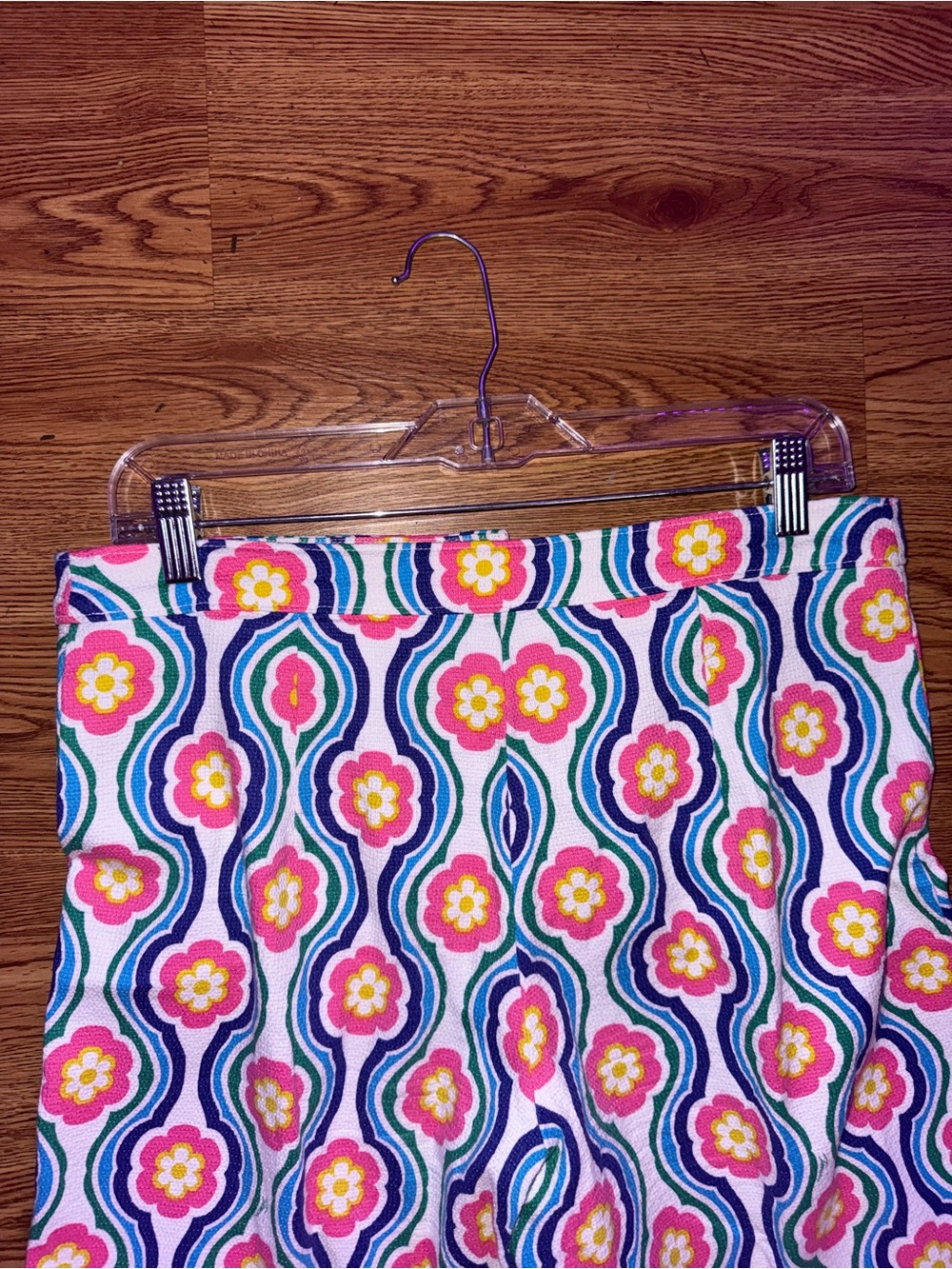 Trina Turk Lulu pants featuring a vibrant, multicolored floral and wavy pattern - Picture 8 of 10